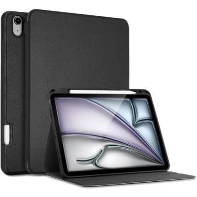 Bild av [Uppdaterad version] ProCase för iPad Air 4 10,9 tum fodral 2020 [Stöd 2:a generationens blyertspenna laddning och fäste], smal skyddande folio boksfodral, stödjer automatisk sömn/väckningsfunktion svart