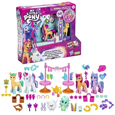 Bild av My little Pony Upptäck dina ponnygnistor vänner från Maretime bukten, 4 ponnyfigurer och tillbehör, för barn 5 år