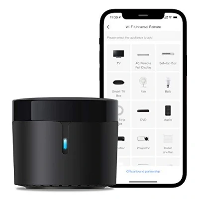 Bild av BroadLink RM4 Mini, universell IR fjärrkontroll, kodlärande, TV, AC, fungerar med Alexa, IFTTT