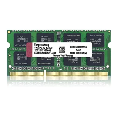 Bild av DDR3/DDR3L 8 GB bärbar dator RAM 1600 MHz PC3L/PC3 12800 SODIMM icke ECC obuffrad 1,35 V/1,5 V 2Rx8 Dual Rank 204 Pin CL11 notebook datorminne uppgraderingsmodul (grön)