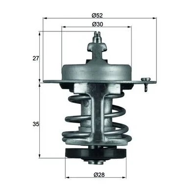 Bild av MAHLE ORIGINAL TX 69 79 Thermostat d&#039;eau 52 sans joint d&#039;étanchéite HONDA: CIVIC 6 Aerodeck, V 3/5 portes, 4 Hatchback