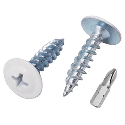 Bild av (Förpackning med 50 st) Målade 4,2 x 19 mm träskruvar, självgängande metallskruvar, Phillips modifierat bindningshuvud, våffelhuvud (50, ren vit RAL 9010)