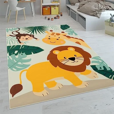 Bild av Paco Home Barnmattor, Stora mattor för Barnrum med olika Designer Lekmattor Färgglada, Storlek:200x290 cm, Färg:Beige 3