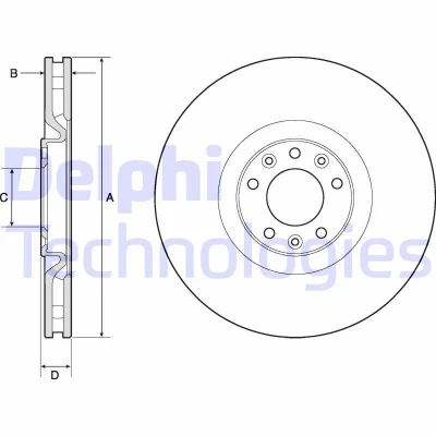 Bild av DELPHI BG4814C Disque de frein 340 30 5 ventilé revêtu non traité sans roulement roue, bague ABS PEUGEOT: RCZ Coupe
