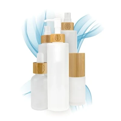 Bild av Vaxman glasflaskor med bambulock, gör det själv naturkosmetik presentförpackning sprayhuvud, lotion , tvåldispenser 30 ml, 100 150 ml (150 graverad 2 stycken)