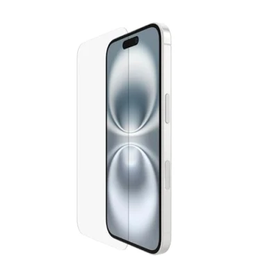Bild av Belkin ScreenForce InvisiGlass Skärmskydd för iPhone 16, reptåligt stötskydd, återvunnet glas, monteringsform applicering utan luftbubblor, glasskydd 15, 14 Pro
