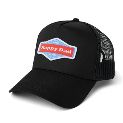 Bild av Happy Dad Hard Seltzer Unisex Twill Trucker AHD 70 1627 BLK OS FBA Keps, Svart, one size