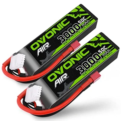 Bild av OVONIC lipo batteri 3 s 000 mAh 50 C 11,1 V med anslutning Dean Style T för RC Avion Hélicoptère Voiture Truck Truggy Hobby DIY (2 stycken)