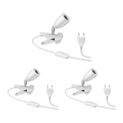 Bild av ledscom.de 3 st. klämlampa LIK, vit matt, 1x E27 max. 60W