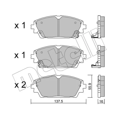 Bild av METELLI 22 1237 0 Jeu de plaquettes frein avec indicateur d&#039;usure MAZDA: 3 3/5 portes