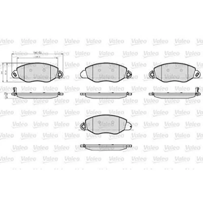 Bild av VALEO 872577 Jeu de plaquettes frein Essieu avant contact signal d&#039;usure exclu sans vis/boulons, pour conditions d’usage difficiles