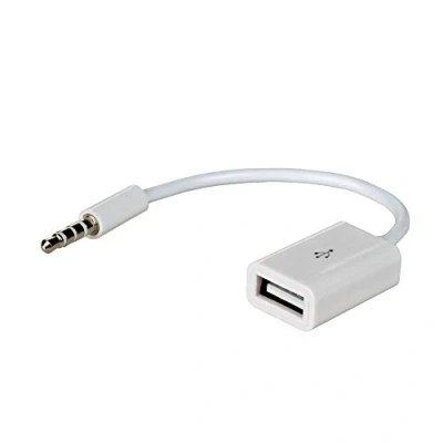 Bild av AKYGA AK AD 24 kabel adapter mini jack 3,5 till USB uttag vit