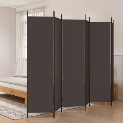 Bild av vidaXL Rumsavdelare 6 paneler brun 300x200 cm tyg