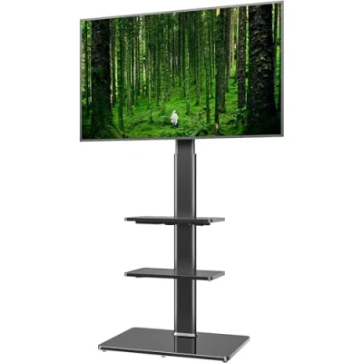Bild av Universellt golv TV stativ med svängbart fäste för 19 till 42 tums LCD LED TV, 3 hyllor svart HT3001BP