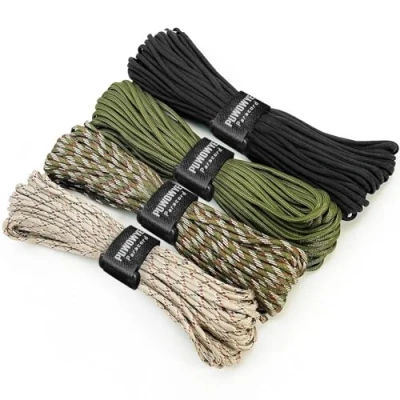 Bild av PUWOWYE 40 m paracord 4 mm, stycken 33 fot typ III paracordlinor 7 kärntrådar, nylonrep av rivbeständig 100 % nylon, rymmer upp till 250 kg, perfekt för utomhus överlevnad camping, 132
