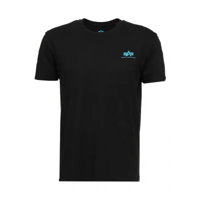 Bild av Alpha Industries Basic Small Logo T tröja för män, Black/Blue, XS