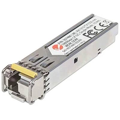 Bild av Intellinet Gigabit SFP Mini GBIC sändare för LWL kabel 1000Base LX (LC) port med enkelläge 10 km (RX1310/TX1550) metallisk