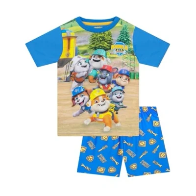 Bild av PAW Patrol Pyjamas Rubble And Crew Boys Korta Sommarpyjamasar För Pojkar Blå 110