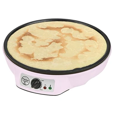 Bild av Bestron crêpes Maker i retrodesign, för med Ø 30 cm, inklusive degfördelare och väggmassa, non stick beläggning, 1000 watt, färg: rosa