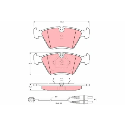Bild av TRW GDB1098 Jeu de plaquettes frein contact signal d&#039;usure inclus PEUGEOT: 605 Berline
