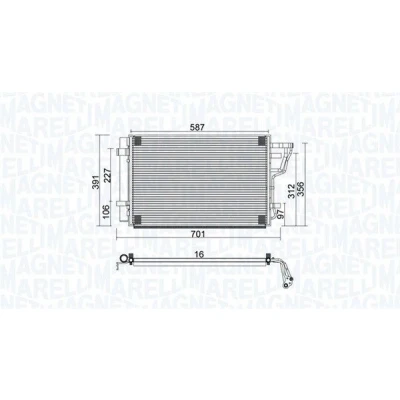 Bild av MAGNETI MARELLI 350203951000 Condenseur De Clim avec déshydrateur 589x379,4x12 379,4 589 12 HYUNDAI: i30 I Break, 3/5 portes