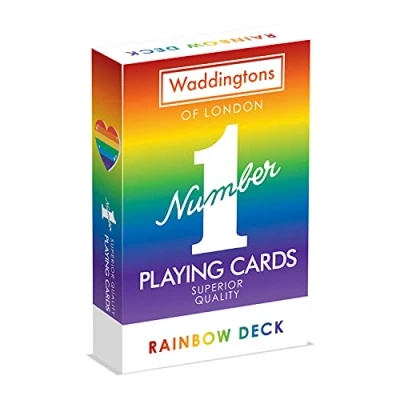 Bild av Waddingtons nummer 1 regnbågsspelkortspel, lys upp dina favoritspel inklusive Snap and Poker med detta däck, perfekt resekamrat, present och leksak för pojkar, flickor vuxna i åldern 6 plus
