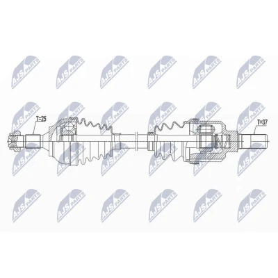Bild av NTY NPW CT 101 Arbre de transmission Essieu avant gauche Boîte automatique à 6 vitesses CITROËN: C3 Aircross 2