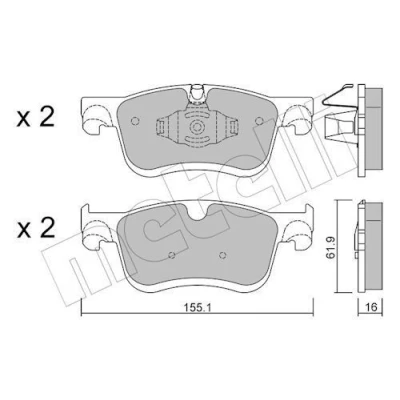 Bild av METELLI 22 1349 0 Jeu de plaquettes frein préparé pour indicateur d&#039;usure PEUGEOT: Partner III Van, Rifter MPV, CITROËN: Berlingo