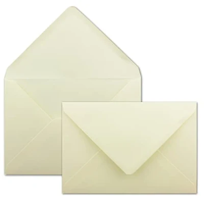 Bild av 100 st kuvert, gräddvit DIN C5 g/m² 16,2 x 22,9 cm fukthäftande med spetsig flik högkvalitativa kuvert från Gustav NEUSER
