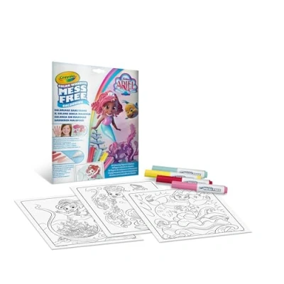 Bild av Crayola Color Wonder, färgläggningsset med 18 färgläggningssidor och 4 fläckfria tuschpennor, Ariel motiv, kreativt pyssel för barn i åldrarna 3,4,5 år, 75 7018