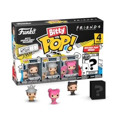 Bild av Funko Bitty POP! Friends Monica som Catwoman 4PKoch en överraskande mystisk minifigur 2,2 cm (0,9 tum) samlarobjekt stapelbar displayhylla ingår presentidé partypåsar strumpa