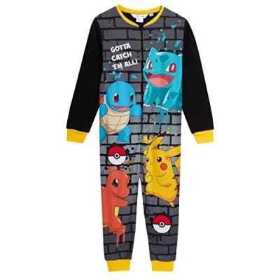 Bild av Pokemon Onesie för barn All In One Pikachu pyjamas fleece pojkar pjs flickor nattkläder unisex loungewear, GUL, 9 10 År