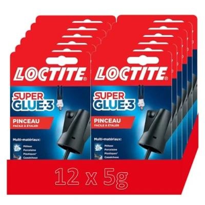 Bild av Manovella Super Glue 3 borstborste pack med 12, starkt lim, lätt att använda en borste, direkttorkande flytande transparent 12 självhäftande flaskor 5 g vardera