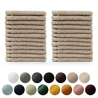 Bild av Blumtal Handduksset 24 pack Ansiktshandduk Tvättlapp Handduk Mjuk och absorberande 100% bomull Oeko TEX® certifierad Taupe