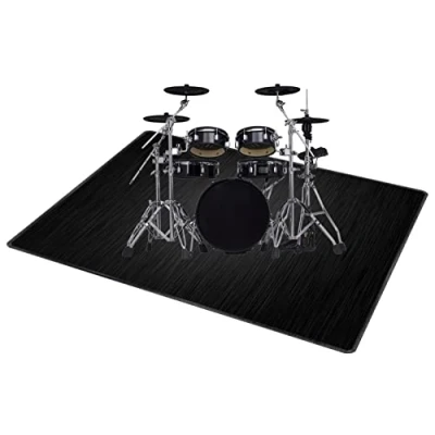 Bild av QQDD trummatta halkfri professionell för elektroniska trummor bas trumma virveltrummor rack gitarrer trumkit etc musikinstrument ljudisolerad matta (80 cm 200 cm)