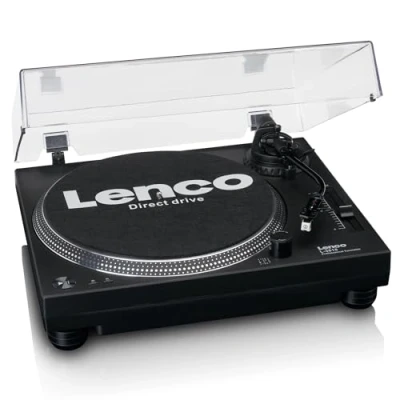Bild av Lenco L 3818BK Direct drive Record Player with USB/PC Encoding Skivspelare Black