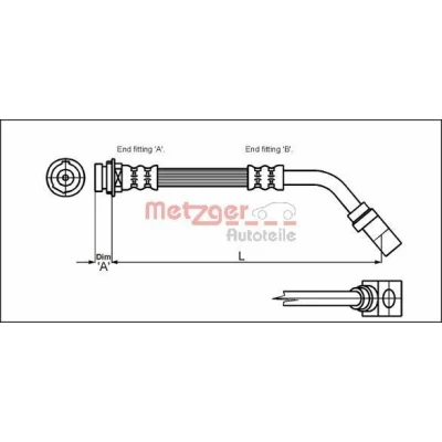 Bild av METZGER 4114751 Flexible De Frein 395 M10 x 1