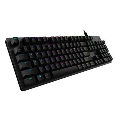 Bild av Logitech G512 mekaniskt speltangentbord, GX röda linjära switchar, LIGHTSYNC RGB belysning, USB genomföring, aluminiumhölje, programmerbara F tangenter, US QWERTY layout svart