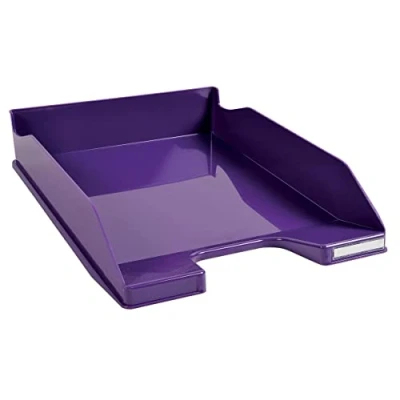 Bild av Exacompta 113220D Premium brevfack Combo midi din A4. Perfekt brevkorg för organisation. Robust och stapelbar förvaringskorg lila glansig