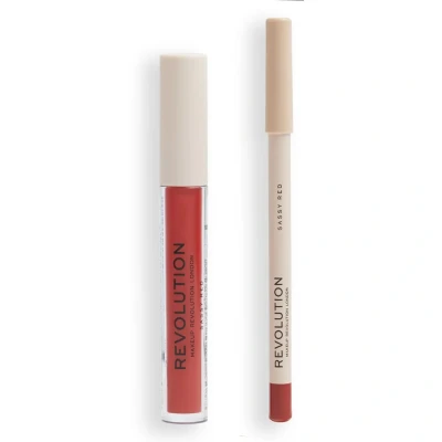Bild av Makeup Revolution LIP Contour KIT Sminkset, Storlek: 3 ml, Red