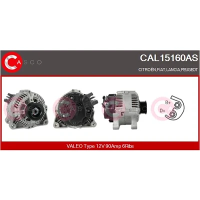 Bild av CASCO CAL15160AS Generator 12V 90A PEUGEOT: 307 Hatchback, Kombi, Partner I Skåpbil, CITROËN: Berlingo / First C5 Hatchback