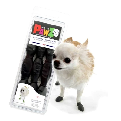 Bild av Pawz Rubber Dog Boots 12 pack Tiny, Svart