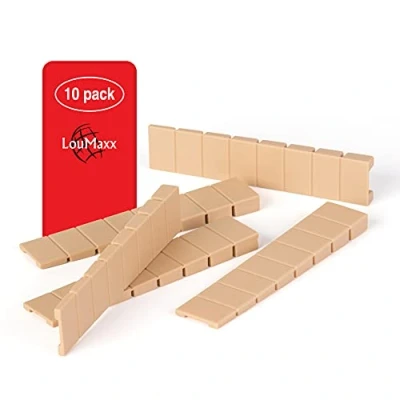 Bild av LouMaxx Möbelkilar, set om 10 underläggkilar 8 x 20 100 mm i beige kilar plast med integrerade förutbestämda brytpunkter