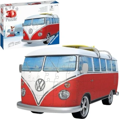 Bild av Ravensburger 12516 3D Pussel fordon Volkswagen T1 Surfer 162 bitar tredimensionell bygglädje &amp; inget lim behövs för vuxna och barn från 8 år