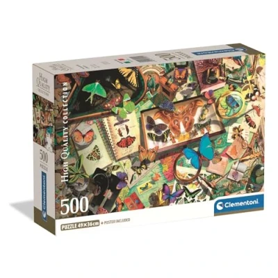 Bild av CLEMENTONI PUSSEL FÖR VUXNAPZL 500 HQC THE BUTTERFLY COLLECTOR COMPACT BOX, Tillverkad i Italien, 35581