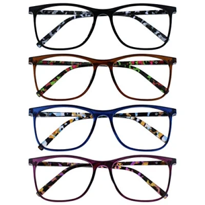 Bild av Opulize Unisex båge läsglasögon (10 pack), Svart/brun/blå/lila, 2,50 Dioptrien