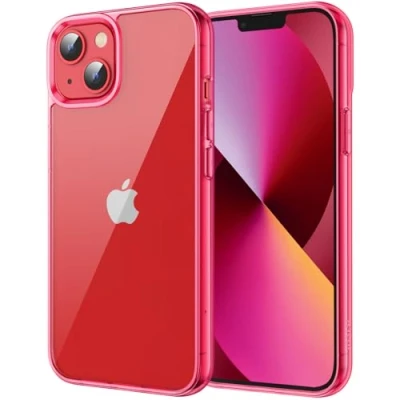 Bild av JETech Skal för iPhone 13 6,1 Tum, Stötsäkert Bumper Case, Repfri Klar Tillbaka (Röd)