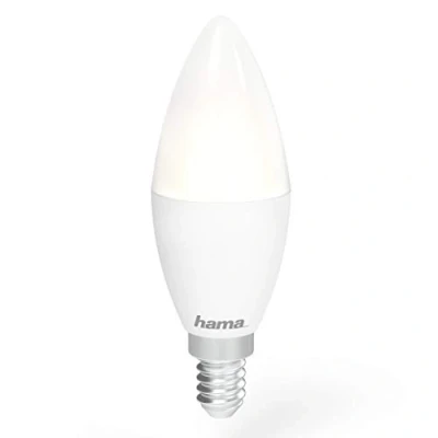 Bild av Hama WLAN lampa med lampsockel E14, (smart fungerar utan nav, LED belysning 5,5 W i ljusform, röst/appkontroll, smart hemlampa för olika ljusatmosfärer) vit