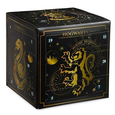 Bild av Harry Potter Adventskalender 2024, Cube Christmas Countdown Calender med 24 överraskningar inklusive smycken, klistermärken, märke, håraccessoarer, strumpor och trollstavspennor för tjejer