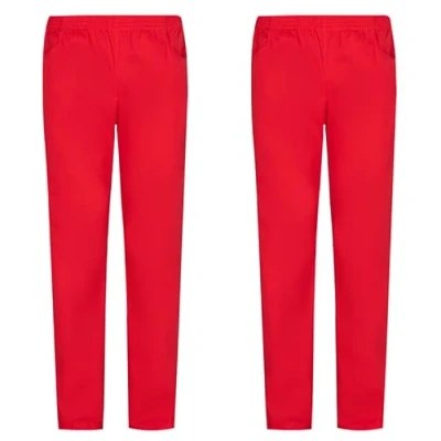 Bild av MISEMIYA Pack 2 st Sanitär PANTALON Unisex Uniform MEDICINSKA uniformer Arbetsmönster Ref.8312 * 4XL, Röd, 4XL